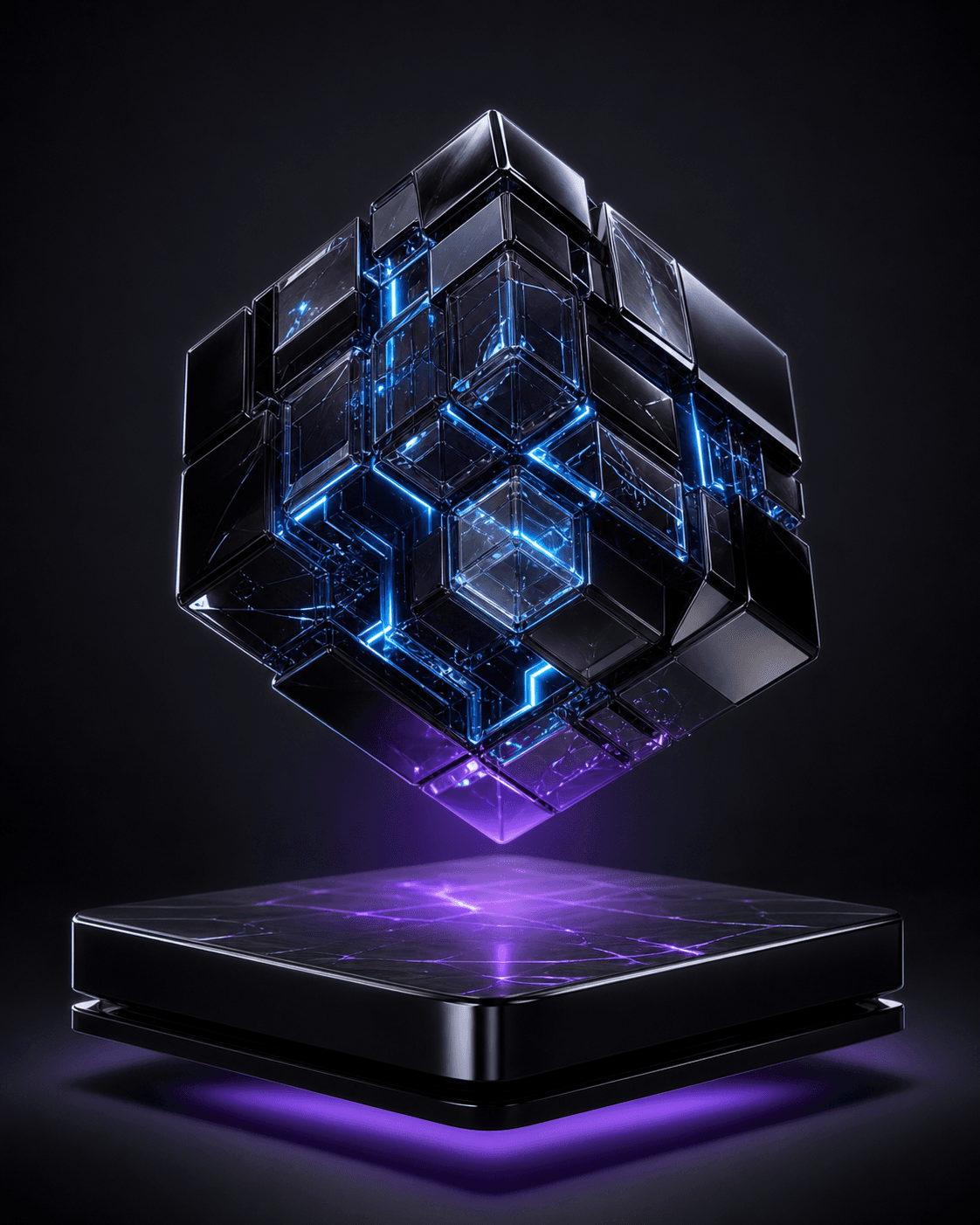 AI 生成的抽象神经晶体物体