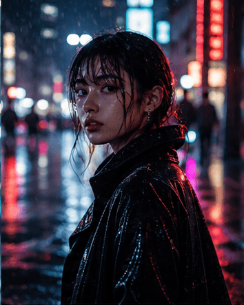 首尔街头夜景甜酷人像